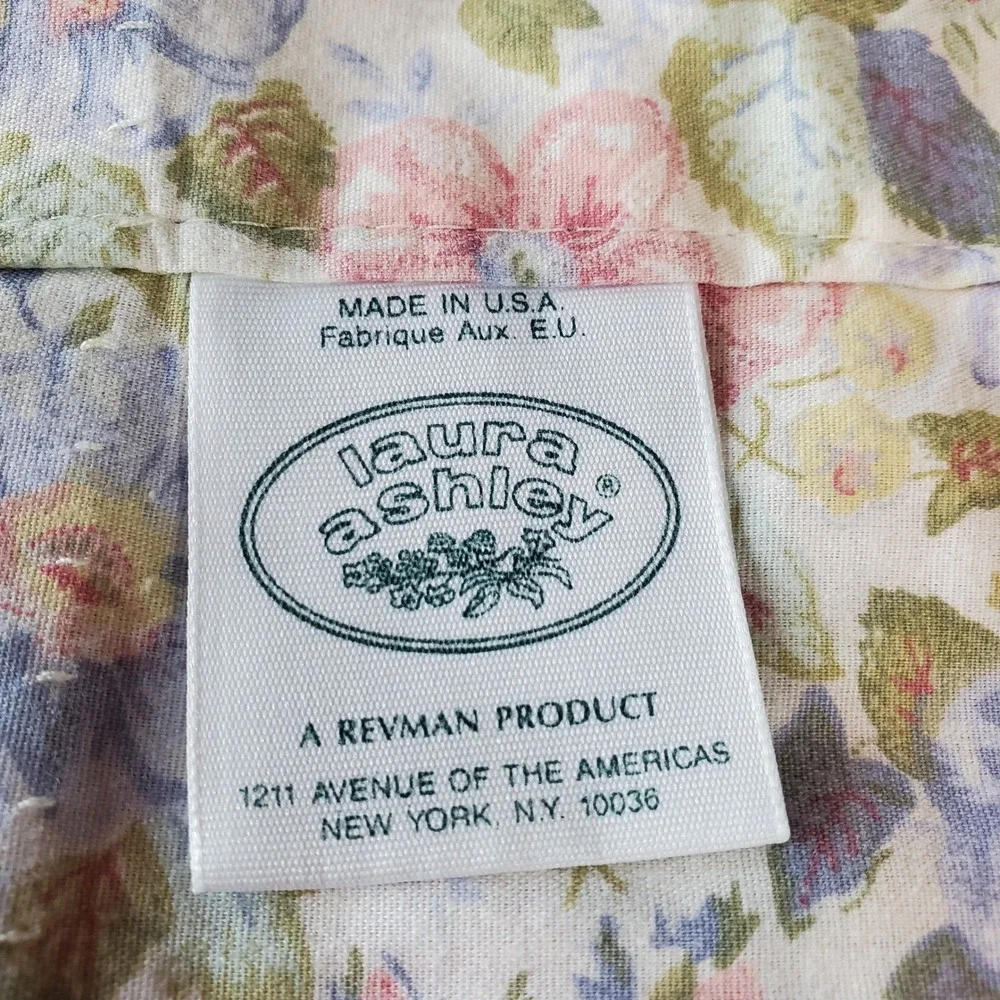 Vintage Laura Ashley Valance Sycamore Quartet Floral Pink Blue 84x18 Made in USA